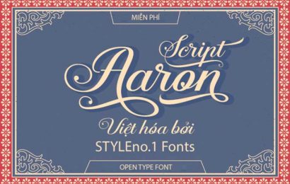 Tải + Download font chữ Aaron Script sang trọng và thanh lịch Việt hóa đẹp