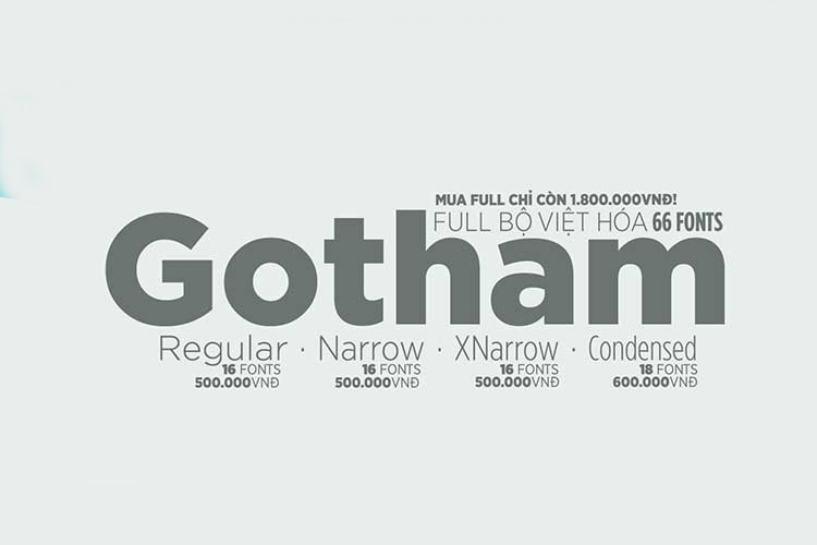 Tải + Download font chữ Gotham Việt hóa đẹp miễn phí