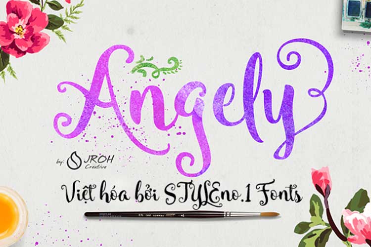 Tải + Download font chữ script Angely Việt hóa đẹp
