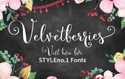 Tải + Download font chữ viết tay Velvetberries Việt hóa đẹp