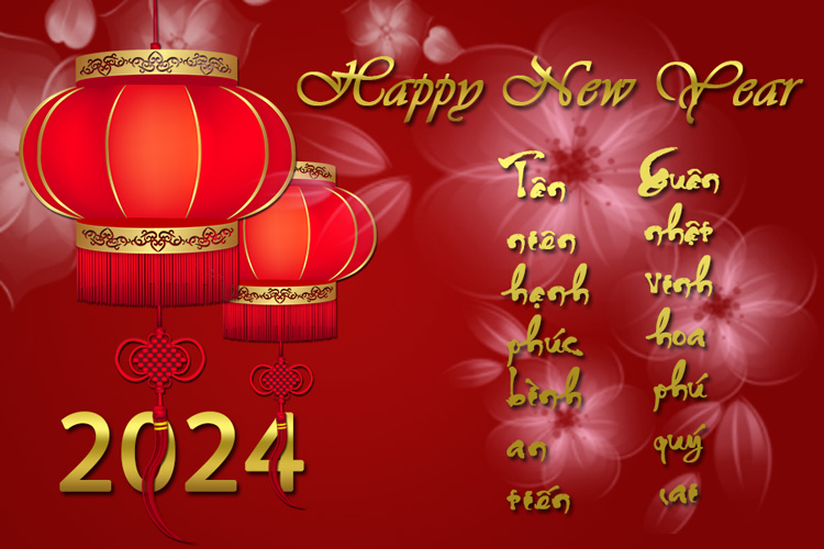 Tải + Download file PSD Background thiệp Happy New Year 2024 Free
