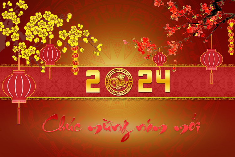 Tải + Download file PSD Banner - Background tết 2024 mừng xuân năm mới Giáp Thìn