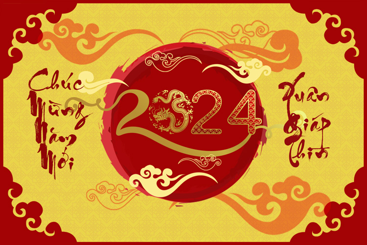 Tải + Download file PSD Banner thiệp tết năm mới Giáp Thìn 2024 Free