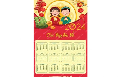 Tải + Download file PSD thiết kế lịch treo tường 2024 đậm Tết Việt