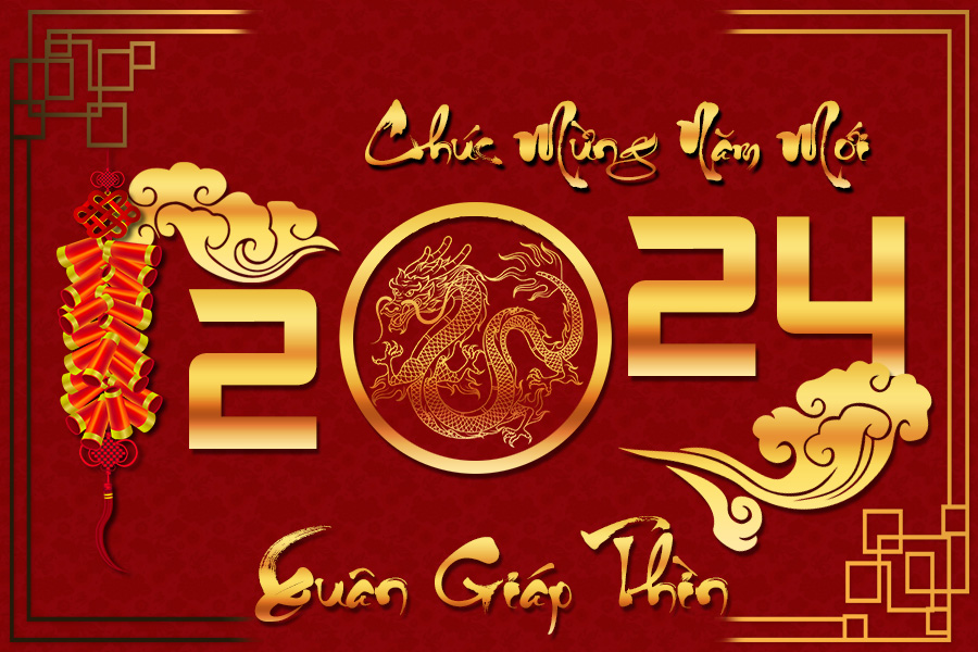 thiệp chúc tết 2024 mừng xuân năm mới - tết nguyên đán Giáp Thìn số 1