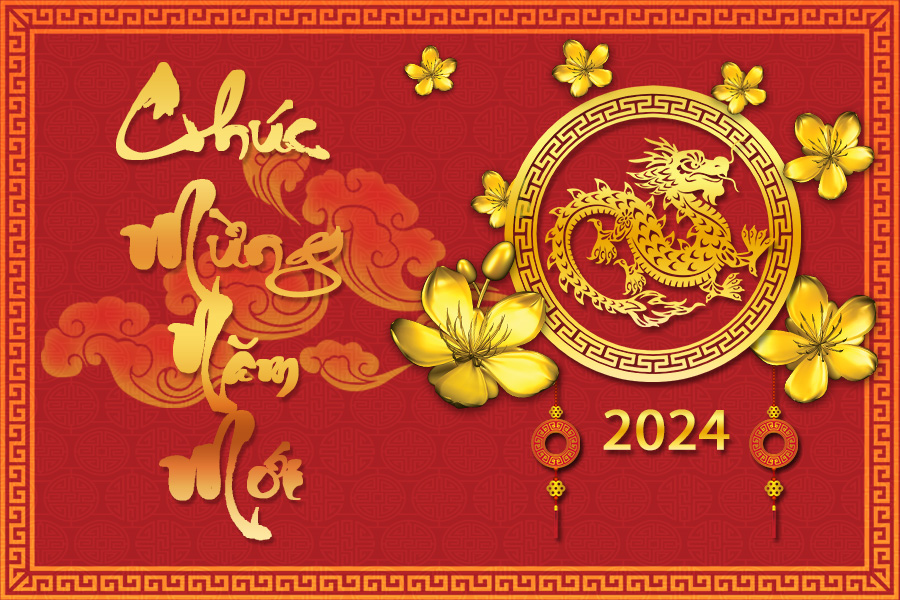 thiệp chúc tết 2024 mừng xuân năm mới - tết nguyên đán Giáp Thìn số 6